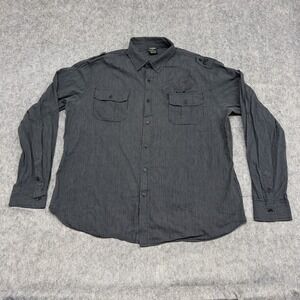 MMA Elite Shirt Mens 2XL Long Sleeve Button Up Embroidered Crest Casual Epaulet